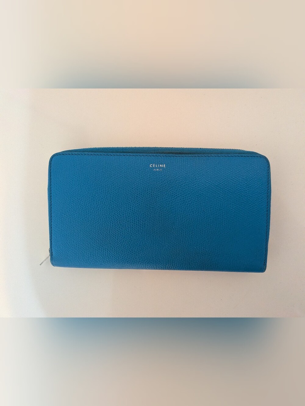 Celine Large Full Zip Continental Wallet Aqua Blue Stunning